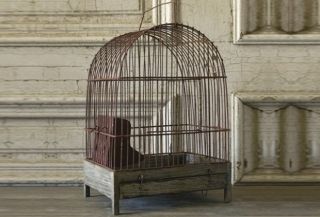 primitive french country rustic birdcage decor