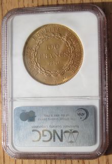 1910 A France Gold 100 Francs ** NGC MS62 **