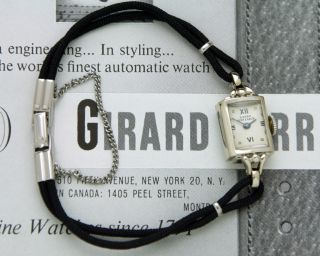  VINTAGE 14K SOLID WHITE GOLD Girard Perregaux SWING LUG COCKTAIL Watch