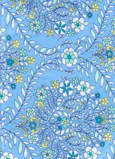 Blue Floral Vinyl Patio Tablecloth Umbrella Hole Zipper Flannel Back