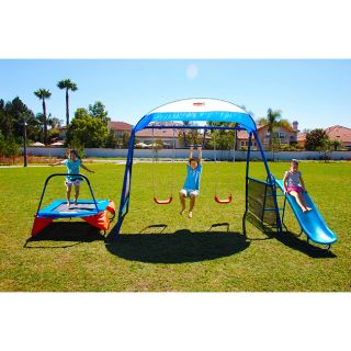  Steel Frame Fitness Workout Fun Swing Set Slide Playground New