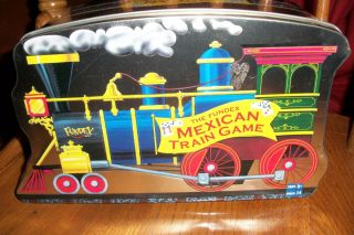 Fundex Mexican Train Game Dominoes in Train Tin Complete