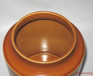 Hornsea Pottery Saffron Large Flour Canister Jar Wood Lid England