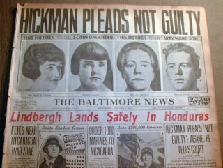 1928 Newspaper Marion Parker Murdered Bywilliam Hickman
