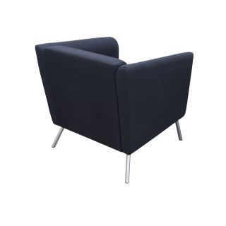 vintage mid century modern lounge armchairs black fabric upholstery