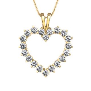  SI1 G 0 50Ctw Real Diamond Jewelry Yellow Gold Heart Pendant Necklace