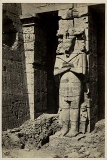 1857 Photo Egypt Osiride Pillars at Medinet Haboo Frith