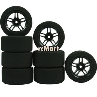 Yeah Racing (#WL 2005BK F) 110 Mini Foam Tire Set (8pcs) Black 26 Deg
