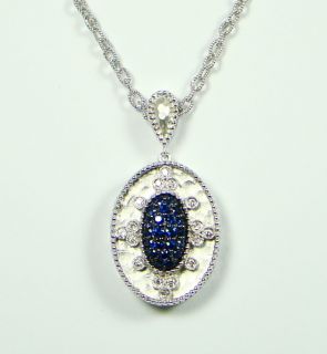 New Authentic Gabriel & Co. Sterling Silver Sapphire & Diamond Oval