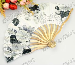 Pretty Mini Silk Bamboo Folding Fan with Flowers 284