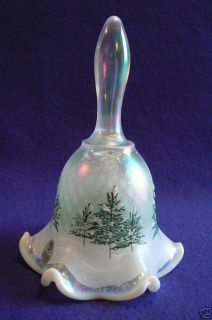 Fenton 7 French Opalescent Bell Woodland Frost Ltd Ed