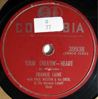 Frankie Laine Paul Weston Columbia 39938 Your Cheatin