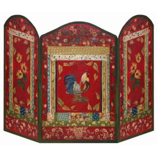  Red Rooster 3 Panel Decorative Fireplace Screen FS 5900