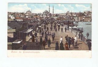 Galata Bridge Constantinople Istanbul Turkey Postcard X