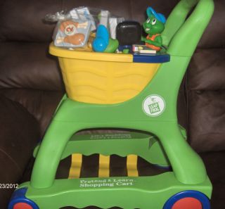 LEAPFROG SHOPPING CART WITH 10 FOOD ITEMS PLUS CASH REGISTER