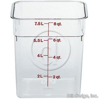 Cambro 8 Qt Camsquare Food Storage Containers 6pk 8SFSCW 135 Clear