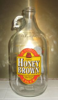 Honey Brown Beer Half Gallon Glass Jug   With Handle  Growler