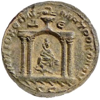 Trebonianus Gallus Big Æ30MM 20g Coin Tyche in Temple River God