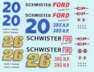  26 Schwister Ford 1962 Fred Lorenzen Curtis Turner NASCAR Decal
