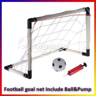 Mini Football Soccer Goal Post Net Set Ball Pump Kids Childs Indoor
