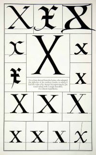  Letter X Latin Print Capital Graphic Design Typeface Frederic Goudy