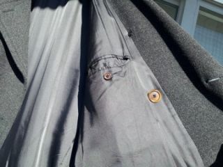 Hugo Boss Charcoal Gray Long Trench Dress Wool Over Coat Jacket Size