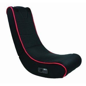 GAMING CHAIR WITH AUDIO TEEN ROCKER BLACK SPEAKERS TV XBOX WII PS2 PS3