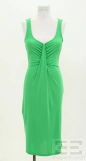 DVF Diane Von Furstenberg Green Draped Knit Sleeveless Dress Size 0