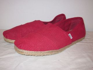 Mens TOMS Classic RED FREETOWN Flat Shoes Loafers Excellent 13