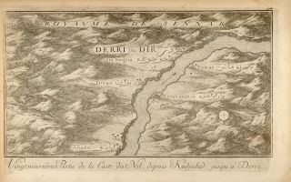 1757 Engraving Map Nile River Derri Dir Egypt F. Norden   ORIGINAL