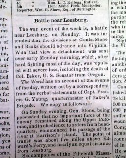  War Newspaper Leesburg VA Virginia Fredericktown MO Missouri