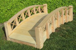 Japanese Wood Garden Bridges with Lattice Railings 4LX15 1 2TX25