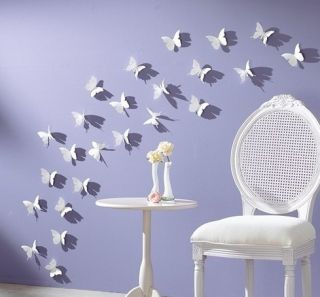  Butterflies Wall Sticker Cute Room Freedom Art Home Decor 5x5cm
