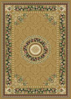Gold French Oriental Area Rug 6 x 8 Persian Carpet 8909 Actual 52 x