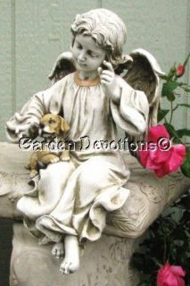 Angel Holding Puppy Dog Garden Statue Pet Memorial Nice