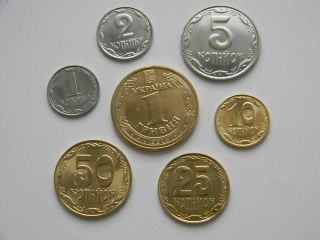 World Foreign Coins Ukraine Lot of 7 Coins UNC BU