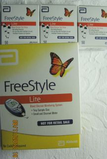 Freestyle Lite Blood Glucose Test Strips 150 Count Free 100 Lancets