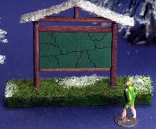 Model Scenery Snowy Forest Park Map Stand Sign