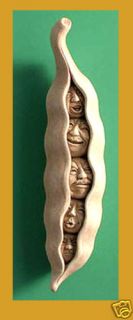 Peas Cast Cement 10 Garden Plaque Pea Pod Funny Faces