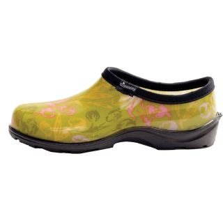  Tulip Green Printed Slip on Garden Shoes Womens Sizes 6 11