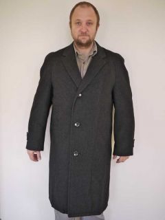 Vtg 50s Loden Frey German Wool Mens Winter Overcoat