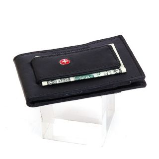 Slim Money Clip Front Thin Pocket Wallet Leather Magnet Clip ID Window
