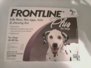 Frontline Plus for Dogs 45 88lbs from Merial 3 Pack