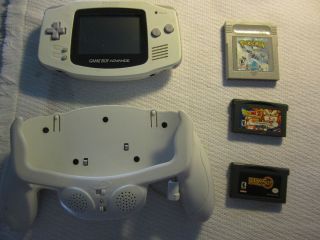  Game Boy Advance White Handheld with Accessories and Games