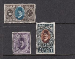 EGYPT 1927 King Fouad 200m 500m AND 1 POUND USED Sg 168   170