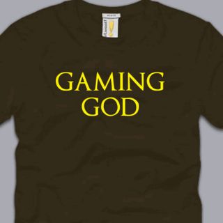 Gaming God T Shirt Funny Cool PS3 Xbox Nerd Cod BF3 Halo Geek s M L XL
