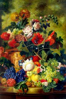 Flowers and Fruit Museum Quality Repro Huysum 24X36