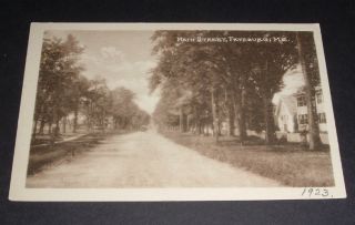 1923 Fryeburg Me Postcard Main Street