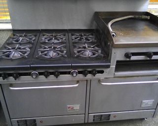Big gas double oven and six burner range with griddle (pick up only)