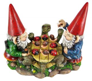 Garden Gnomes Playing Tic Tac Toe Game Outdoor Statue